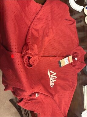 Nike Red Perforated Snap-Front jacket